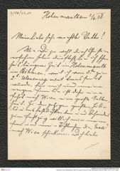 Nachlass Franz Steindachner, Brief von Ignaz Campi an Franz Steindachner (02.06.1908), Inv.Nr. 74.01, Seite 1